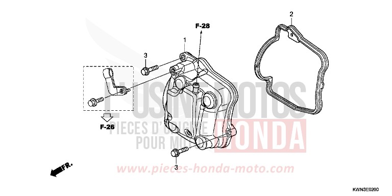 CYLINDER HEAD COVER (WW125EX2A/EX2B) for PCX 125 PEARL HIMALAYAS WHITE (NHA87) from 2010